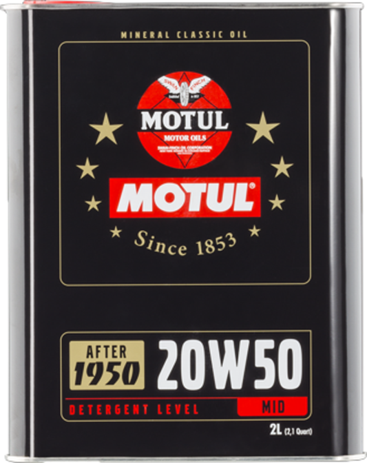 MOTUL 2100 20W50 Semi-Synthetic Classic Oil (After 1950) 2L 102740 HIGH ZINC