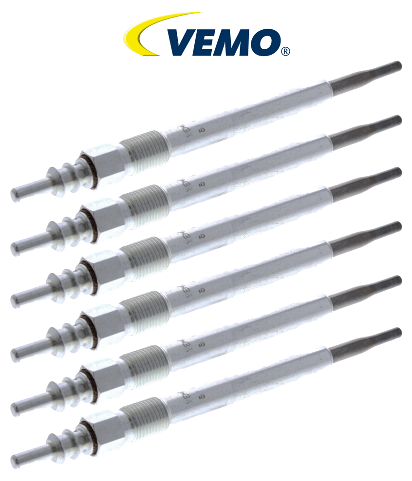 VEMO Mercedes E320 CDI 2005-2006 Diesel Glow Plug 11.5V (10 mm) Set of 6 Plugs