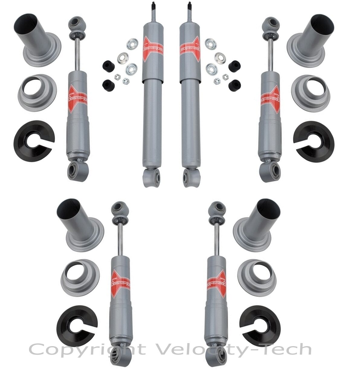 KYB GAS-A-JUST UPGRADE SHOCKS FRONT & REAR JAGUAR XJ XJ12 XJ6 XJS FULL SET OF 6