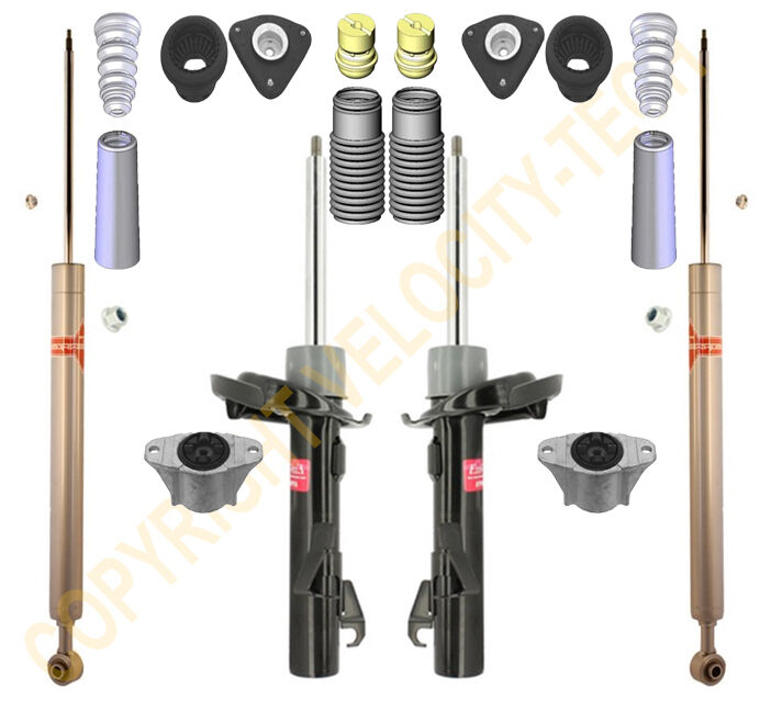 KYB 4 GAS STRUTS SHOCKS BOOTS & MOUNTS 2010-2013 MAZDA 3 FULL KIT