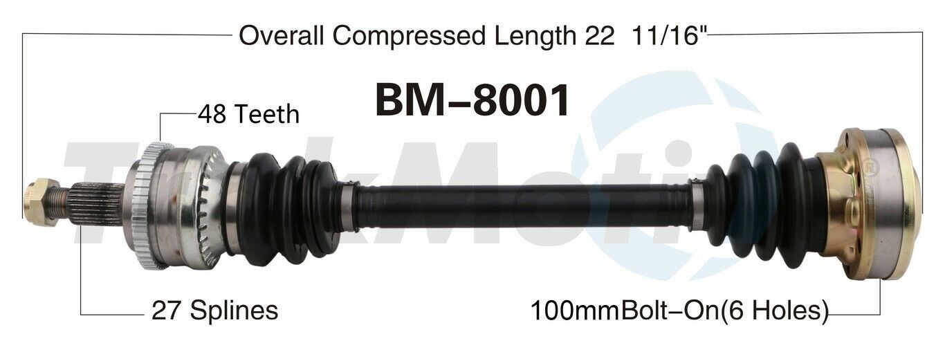 SurTrack CV Axle Shaft Rear Left or Right fits BMW E30 318i 325i 325is m3