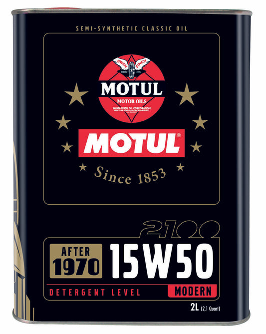 MOTUL 2100 15W50 Semi-Synthetic Classic Oil (After 1970) 2L 102741 HIGH ZINC