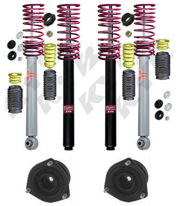 KYB Shocks Fit Nissan 300ZX W Front Strut Mounts 4 Boots German Lowering Springs