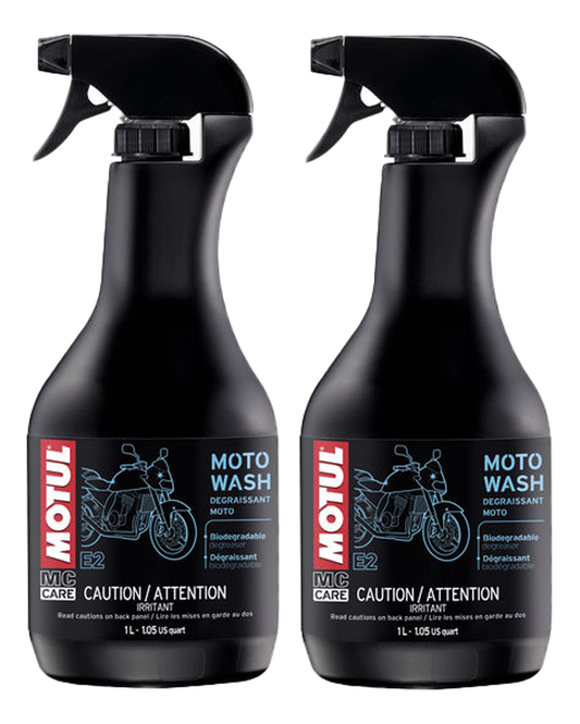 Motul E2 Moto Wash Motorcyle Care Degreaser 1-Liter 1.05 Quart - 2 Spray Bottles