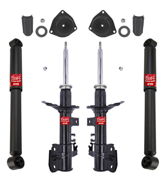 KYB 4 EXCEL-G GAS SHOCKS MOUNTS & BOOTS FITS 00-03 QX4 01-04 PATHFINDER 4WD